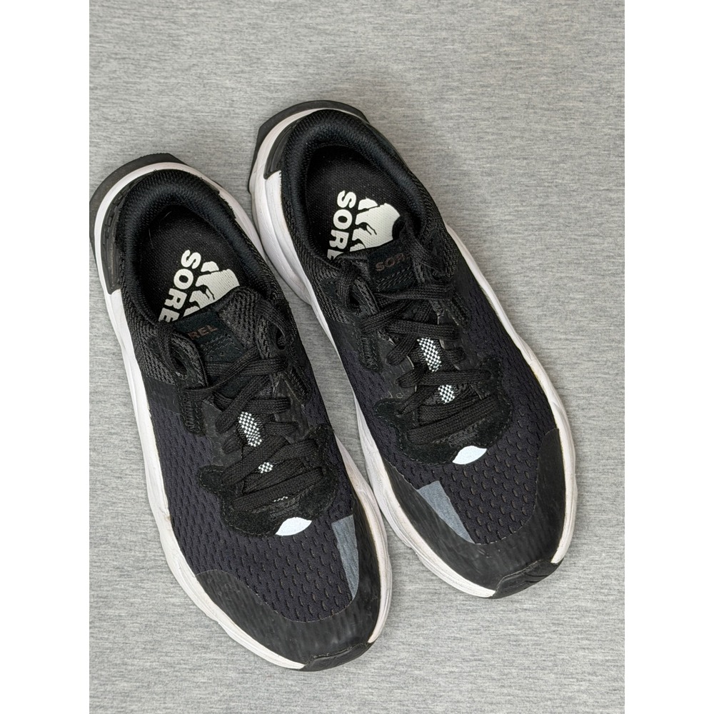 Sorel Kinetic RNEGD Lace Womens Sneakers‎ Black White NL4145-010 Size 8.5